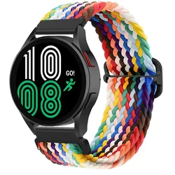Breathable Nylon Braided Loop Wristband, 20/22mm - Strap width 22mm (Official rainbow)