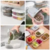 Double Compartment With Lid Food Dried Fruit Sealing Jar Multifunctional Kitchen Refrigerator Plastic Storage Jar 5