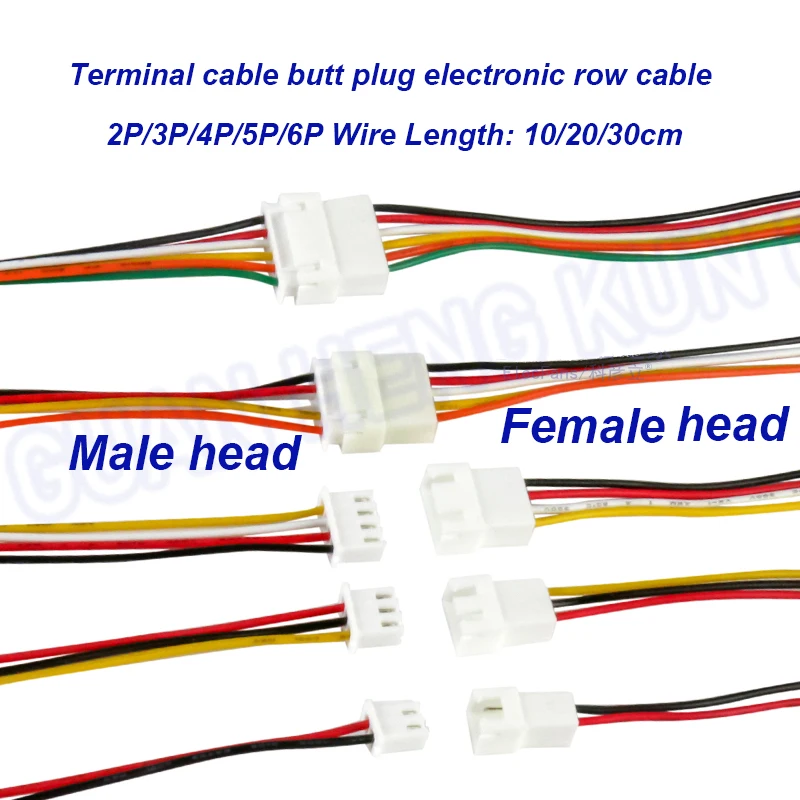 

5 PCS Length 10/20/30cm Single Double-ended Docking Cable Terminal PH2.0 2P 3P 4P 5P 6P Splicing Cable Electronic Row Wire
