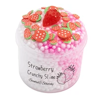 70ml Pack Strawberry Cloud Crunchy Fluffy Slime kit Foam Ball Fruit Sprinkles Slime for Girl and Boys Birthday Gifts Party Favor 1