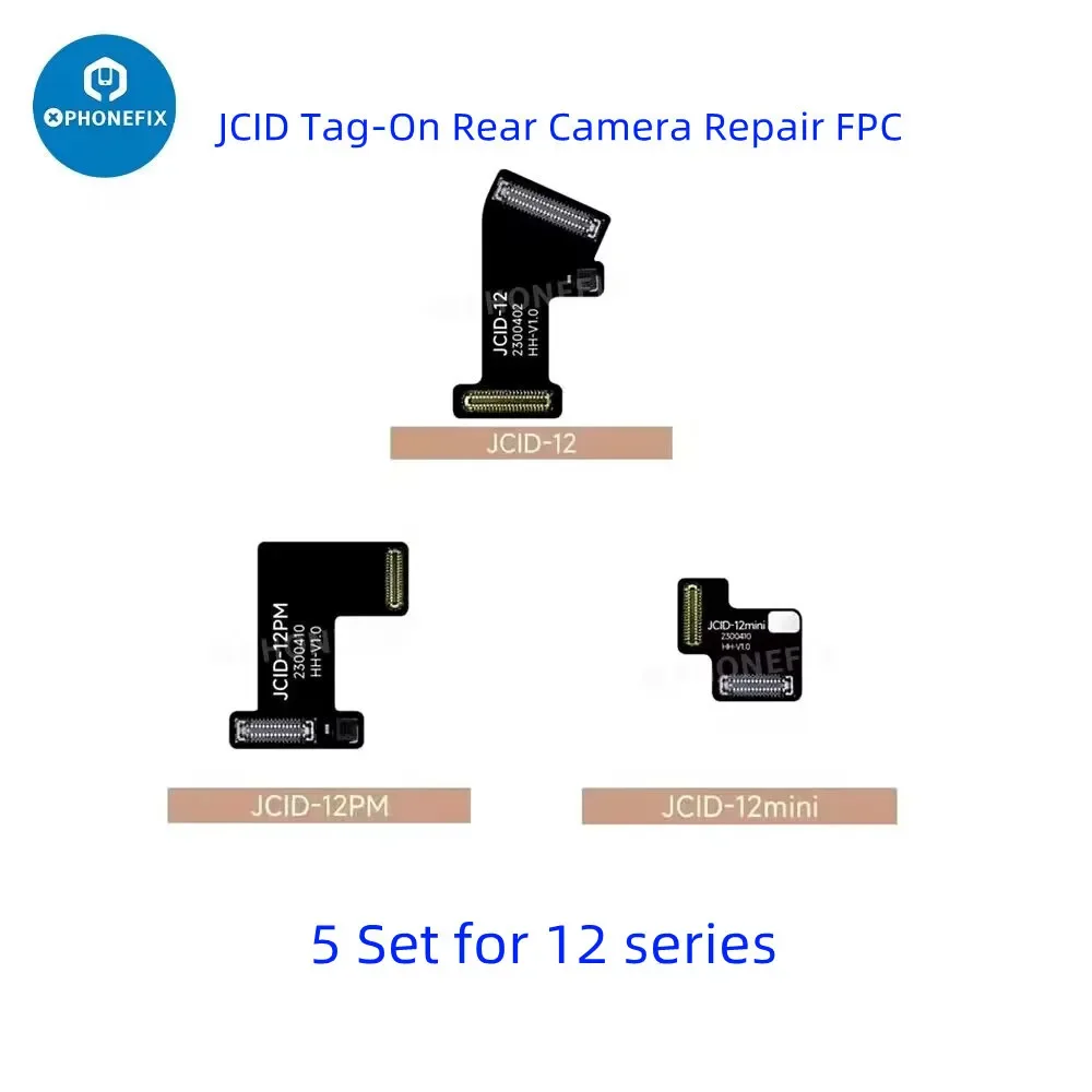 JCID 태그 온 후면 카메라 수리 FPC Flex For iPhone 12-15ProMax 납땜 없이 코드 일치 및 팝업 창 문제 해결