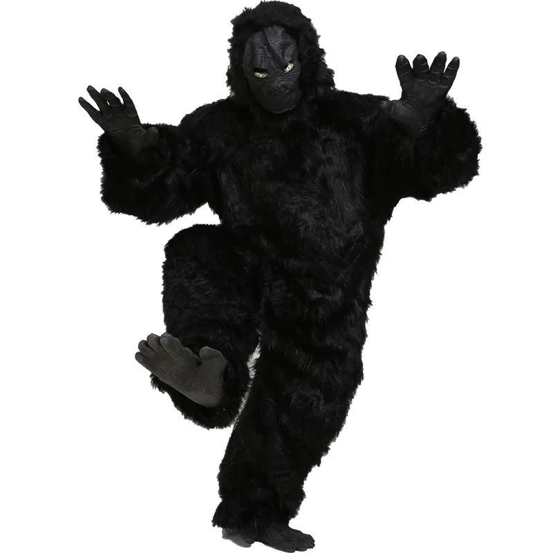 

Special COS Halloween Costume Long haired Gorilla King Kong Dress up Costume Adult Ape Monkey 4-piece Set