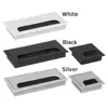 1Pcs Plastic Rectangle Wire Cable Holder Grommet Hole Cover Outlet Port with Black Brush Computer desktop decoration wire box 5