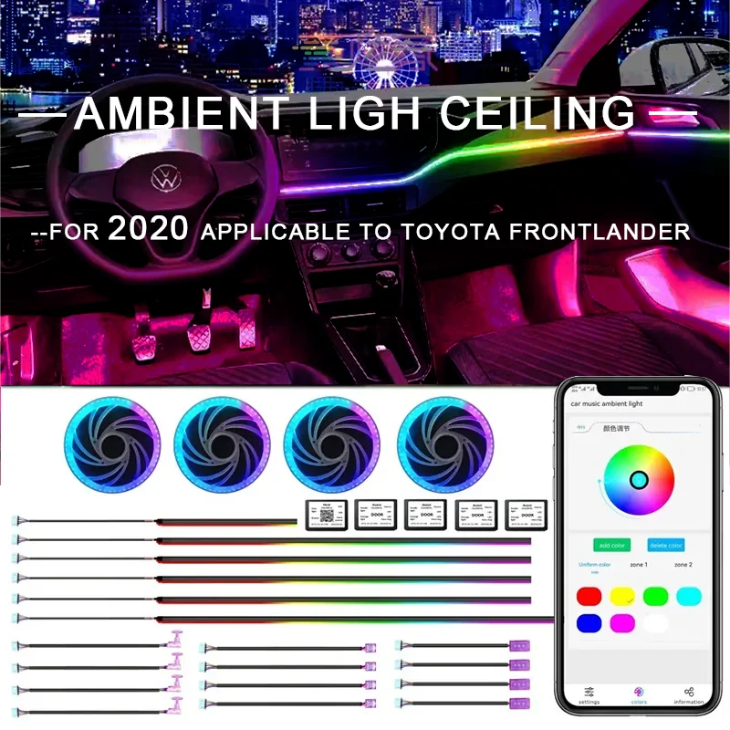 

For 2020 Toyota FRONTLANDER led car interior foot light el neon Universal Lighting rope lamp rgb decorative lamp car accessories