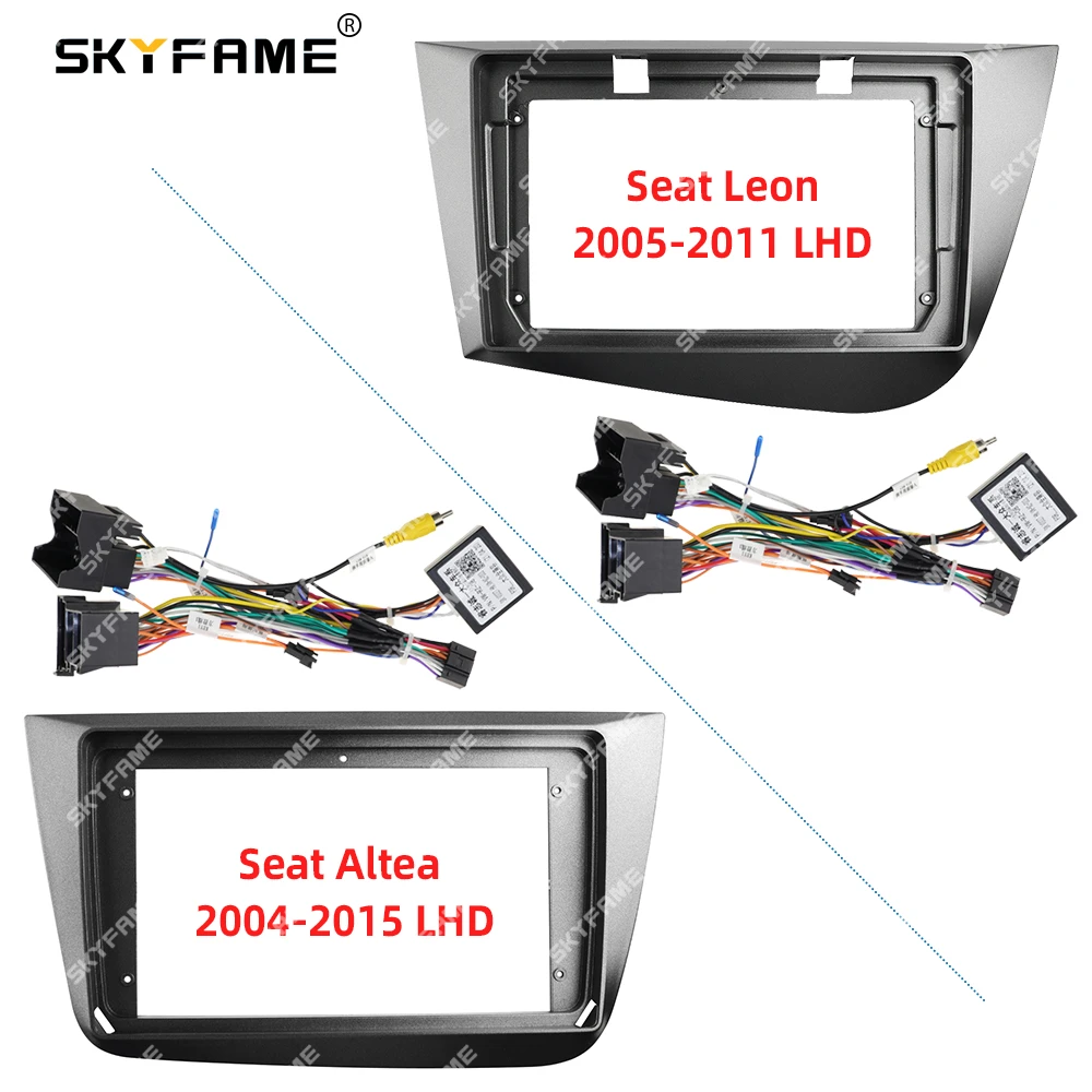 SKYFAME decodificador de caja Canbus para coche, adaptador Fascia marco de para Seat Altea Seat Leon 2 Ateca, Kit de Panel de ajuste de Radio Android|Cubierta flexible de parachoques|