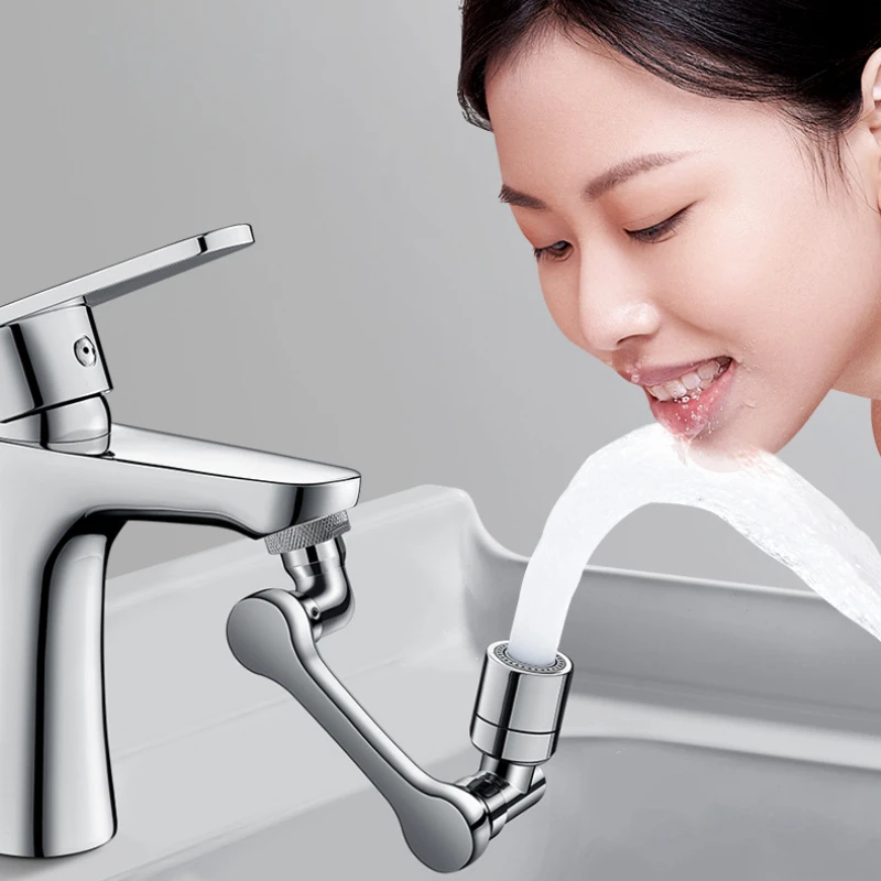 Faucet Extender Mechanical Arm Universal Bathroom Wash Face Rotating 1080 Degree