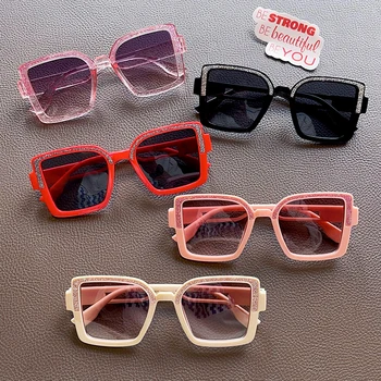 2024 New Children Solid Square-frame Glasses Sunglasses UV400 Outdoor Girls Boys Fashion Protection Sunglasses Kids Sun Glasses 1