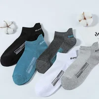 5 paires de chaussettes de cheville pour hommes de haute qualité, chaussettes de sport en coton respirantes, maille décontractée, athlétique, été, coupe fine, courtes, Sokken, taille 38-45 5