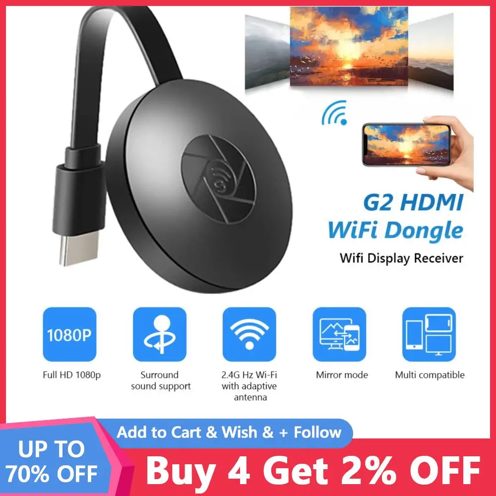 C ble Miroir Wi Fi Sans Fil Vers TV Adaptateur Compatible HDMI Dongle 