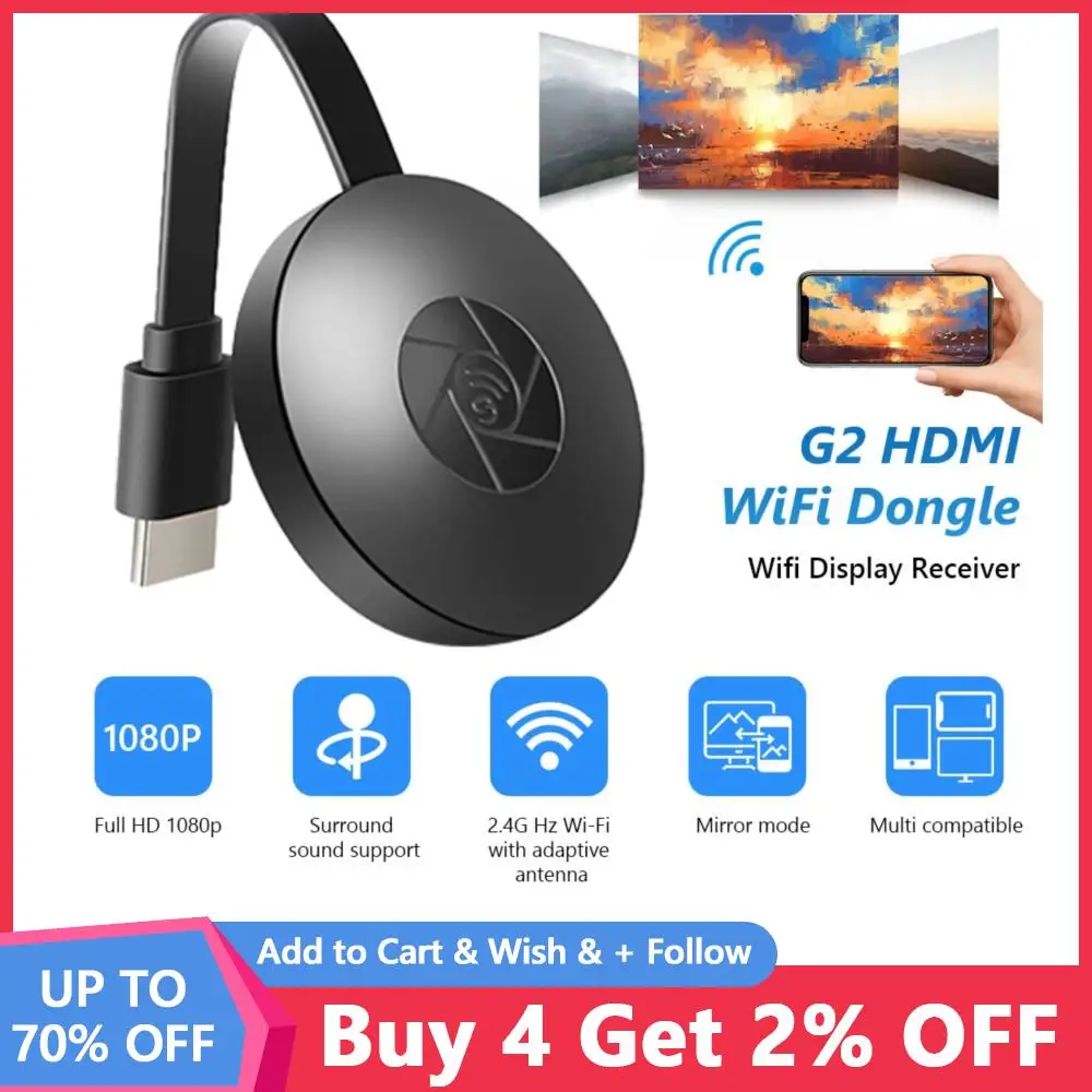 To Tv 2.4g 4k Wireless Wifi Mirroring Cable Hdmi-compatible Adapter 1080p Display Dongle For Iphone Samsung Huawei Android Phone - Stick - AliExpress