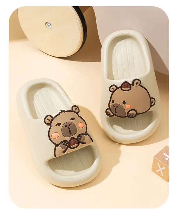 Capybara Hausschuhe für Kinder Badezimmer-Pantoffeln Sommer Mädchen Jungen Cartoon Niedliche Modische Hausschuhe Kinder Outdoor Strandschuhe – Detail 17