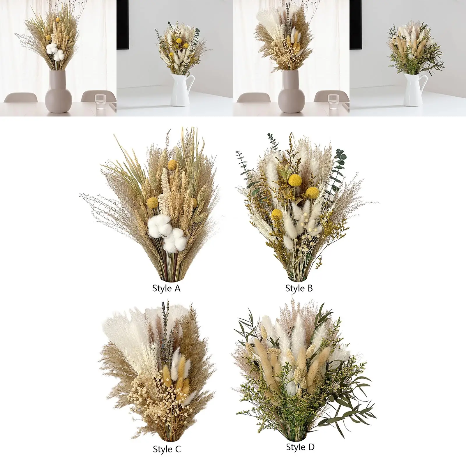 Natural Dried Flower Bouquet Ornament for Bedroom Desk Flower Arrangements