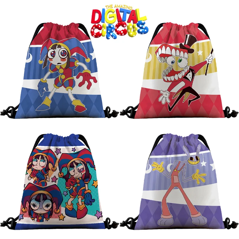 The Amazing Digital Circus Borsa Con Coulisse Pomni Figure Zaino Organizzatore Sportivo Palestra Sackpack String Pocket Accessori Per Esterni