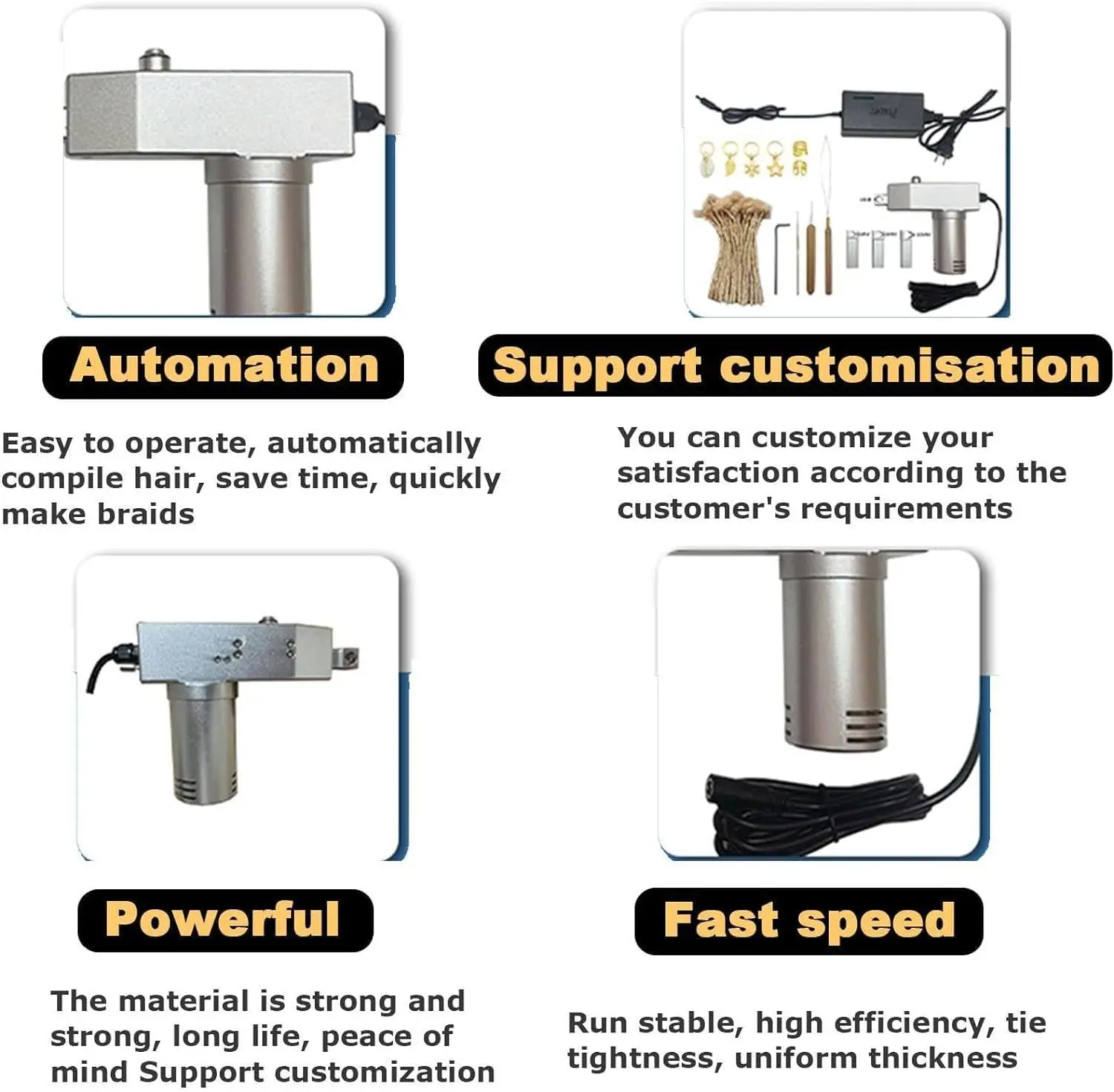 Portable Automatic Hair Curling Machine with 3 Heads, DIY Dreadlocks Braiding Hair Extensions/Electric Dreadlock Machine for Loc 4
