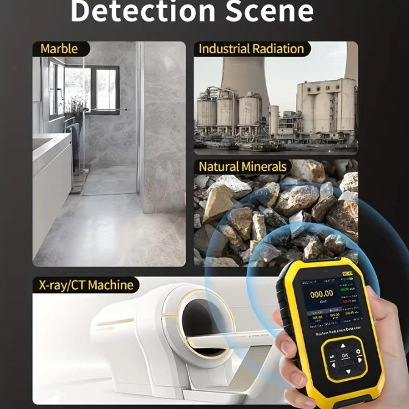 Radiation Detector Portable Geiger Counter Nuclear Personal Dosimeter X-ray &gamma;-ray &beta;-ray Radioactivity Tester Marble