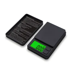Precision Pocket Digital Scale for Food and Jewelry with Backlit Display (Black)