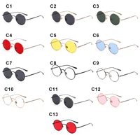 Lunettes circulaires pour hommes et femmes, Protection UV, Steampunk, lunettes de soleil Vintage, lunettes circulaires rondes 5