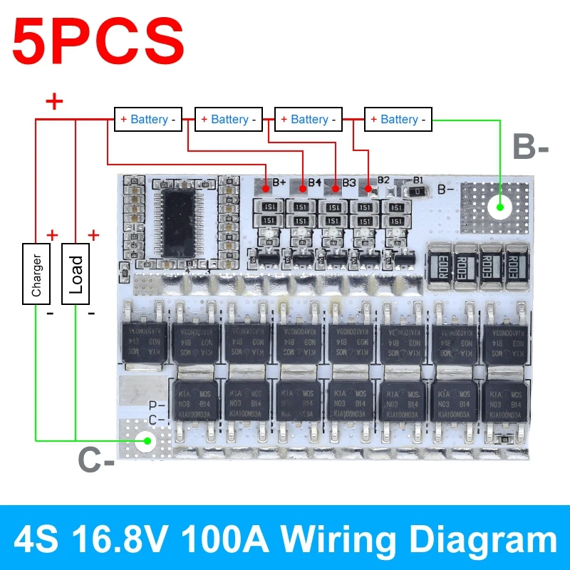 High-Capacity Lithium Battery Protection Circuit Board with Balancing Feature