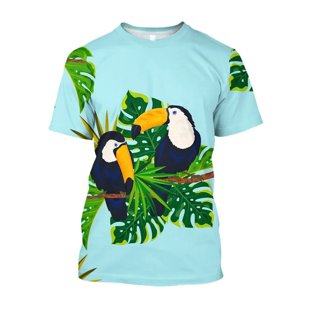 Summer Fashion Parrot Bird graphic t shirts For Unisex New