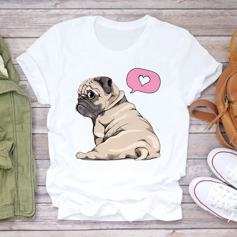 

Women Tee shirt Fashion Dog Funny Cute Sweet Short Sleeve Clothes Female T shirt Cartoon Graphic Tshirt Tops Casual Lady T-shirt