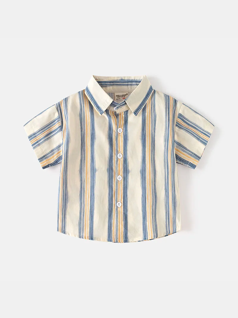 Kids Summer Short Sleeved Stripe Shirt