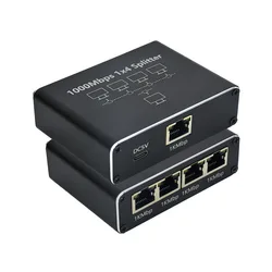High - Speed 1000Mbps Ethernet Splitter Adapter - 1 - to - 3 LAN Extender for Simultaneous Network Connections (1 to 4)