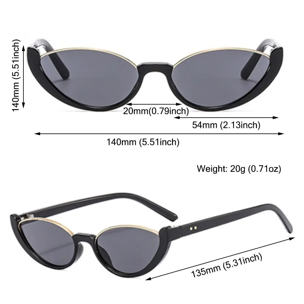 Half Frame Cat Eye Sunglasses for Women and Men