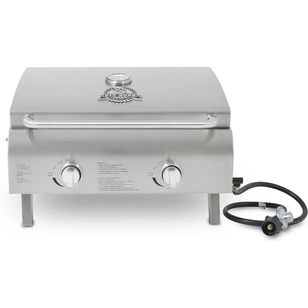 

Pit Boss Grills 75275 Stainless Steel Two-Burner Portable Grill, Bbq Grill Outdoor, Gas Grills