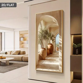 Stampa su Tela 2D Moderna e Astratta con Archi, Arte Murale Non Incorniciata, Stampe Paesaggistiche per Decorazione di Soggiorni e Camere da Letto