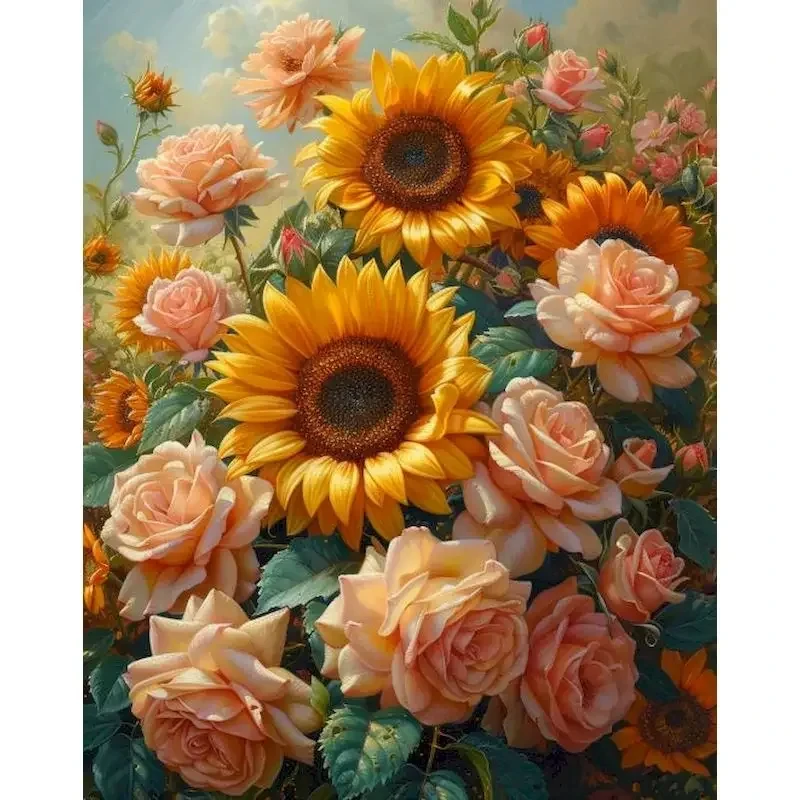 

Paint By Numbers Sunflower Landscape Diy Gift Coloring By Numbers Acylic Paint Diy Set Gift Home Garden 60cm×75cm