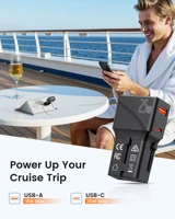 LENCENT Universal Travel Adapter With1 USB QC 3.0 Port and 1 PD 25W Type C Fast Charger Power Adapter for US EU UK AUS Travel - Image 4