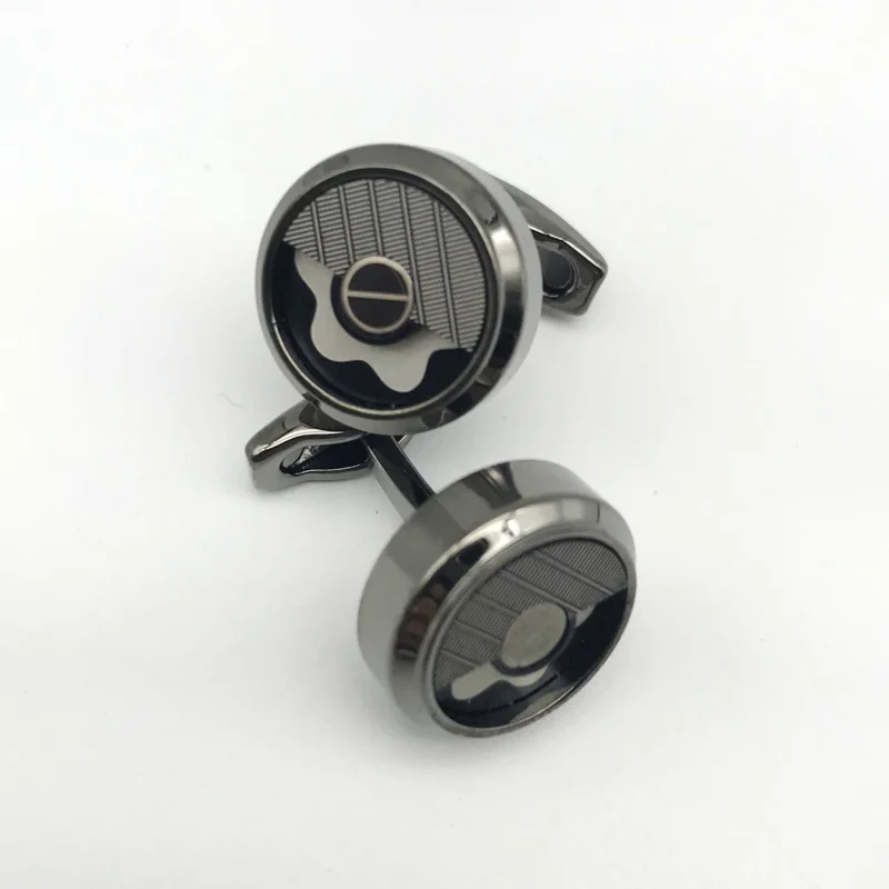 Cuff Links MB Semi Hollow Round Stainless Steel 1:1 High Quality 4 Colors Man Shirt Cufflinks Classic Buttons With Box Set