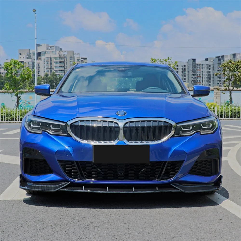 For BMW New 3 Series 2020 2021 2022 Years G20 FD Car Front Bumper Chin Tail Bodykit Tail Bright Matte Black Watermark Pattern