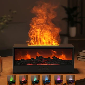 Simulated fireplace humidifier, simulated 3D flame aroma diffuser, with timed remote control of light aroma diffuser 1