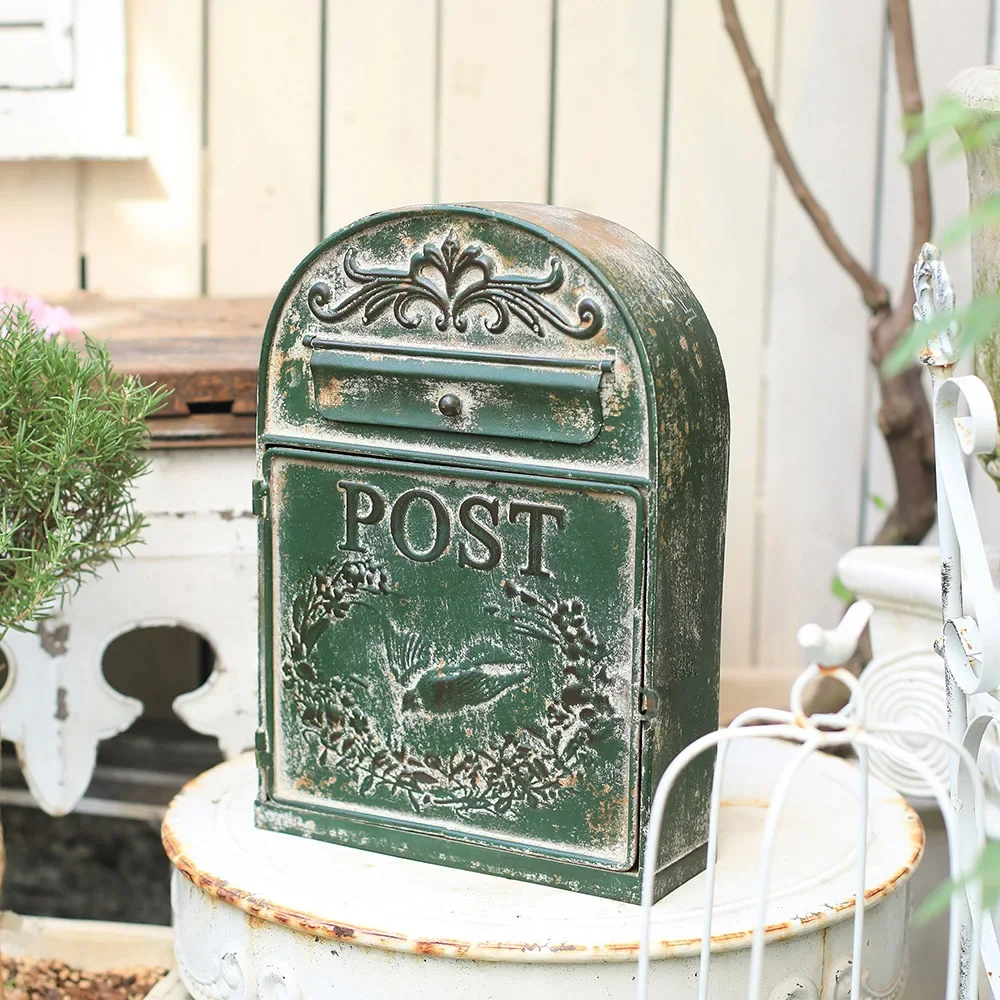 

*Outside Mailboxes Wall Mounted Post Box Mailboxes Letter Box Metal Farmhouse Post Decoration Crafts Mailbox Post Vintage