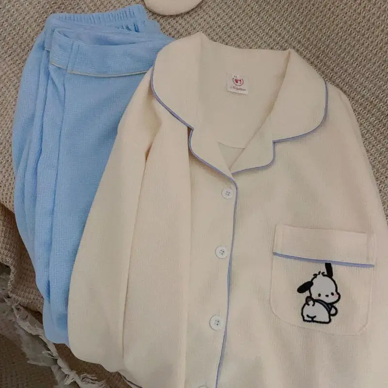 

Новый милый пижамный комплект из двух предметов с длинными рукавами и изображением Санрио понравико, Осенний мультяшный подарок для девушки на день рождения