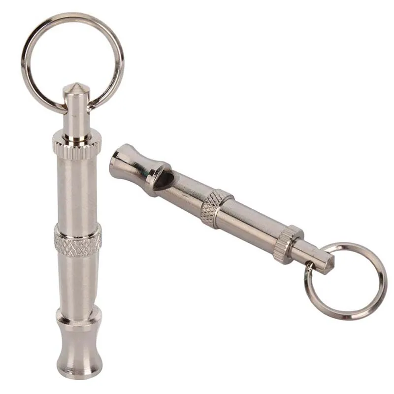 1PC Training Puppy Pet Dog Whistle Two-tone Ultrasonic Flute Stop Barking Ultrasonic Sound Repeller Cat Training Keychain dog whistle