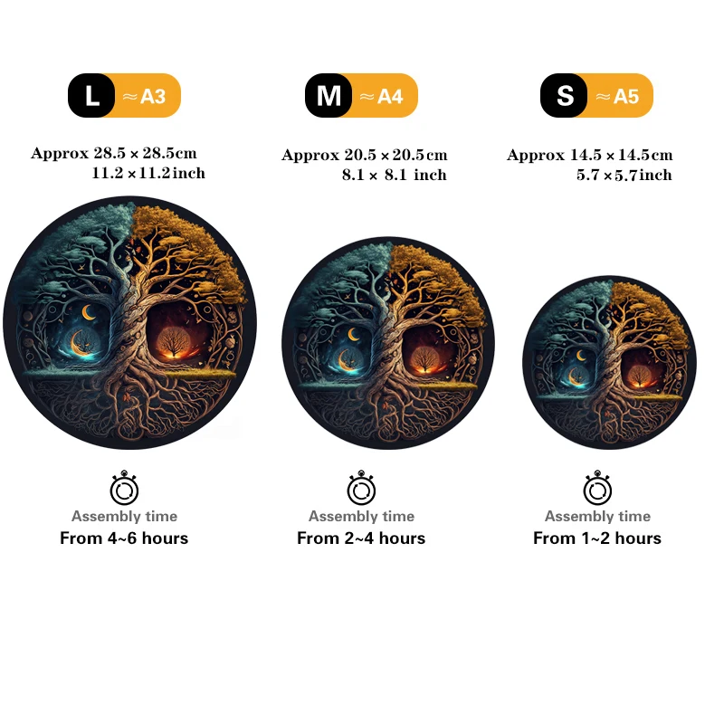 Jigsaw Puzzles Wooden Jigsaw Puzzles Wooden Puzzle Toys Yin-Yang Life Tree Wooden Jigsaw Puzzle For Adults