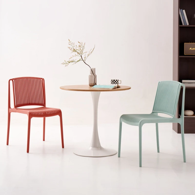 

High Appearance Thickened Plastic Dining Chairs Home Creative Nordic Chairs Balcony Chair with Backrest Simple Leisure Chair