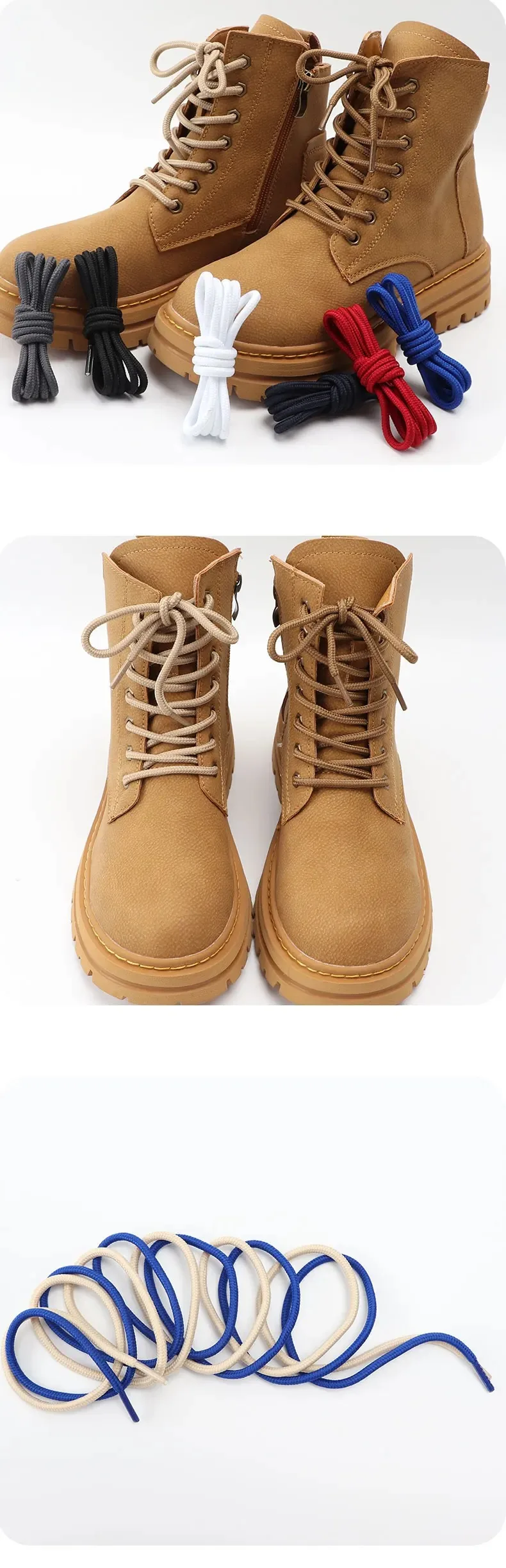 2 Paar neue Schnürsenkel für Wanderstiefel, klassische runde Schnürsenkel für Sneaker, Oxford-Schnürsenkel, 90 cm/120 cm/150 cm – Detail 7