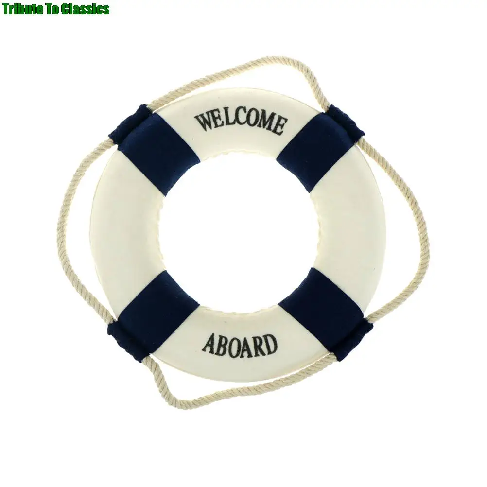 1PC Lifebuoy Ring Boat Sea Life Buoy Hanging On The Ship's Mediterraneo Style Home  Welcome Aboard Decoration Wall