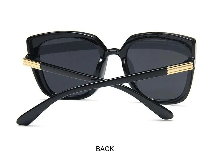 Designer Cat Eye Sunglasses Woman Vintage Black Mirror Sun Glasses For Fashion Big Frame Cool Sexy Female Oculos_voghion.com