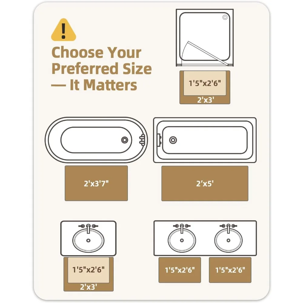 Color&Geometry Bath Mats for Bathroom Non Slip, 17"x30" White Bathroom Rugs Absorbent, Washable Bath Rugs Shower Mat Outside Sho