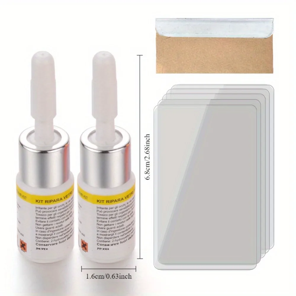 Car Windshield Cracked Repair Tool Nano Fluid Curing Glue DIY Window Phone Screen Restoration Kit Automotive Glass Repair Set 5