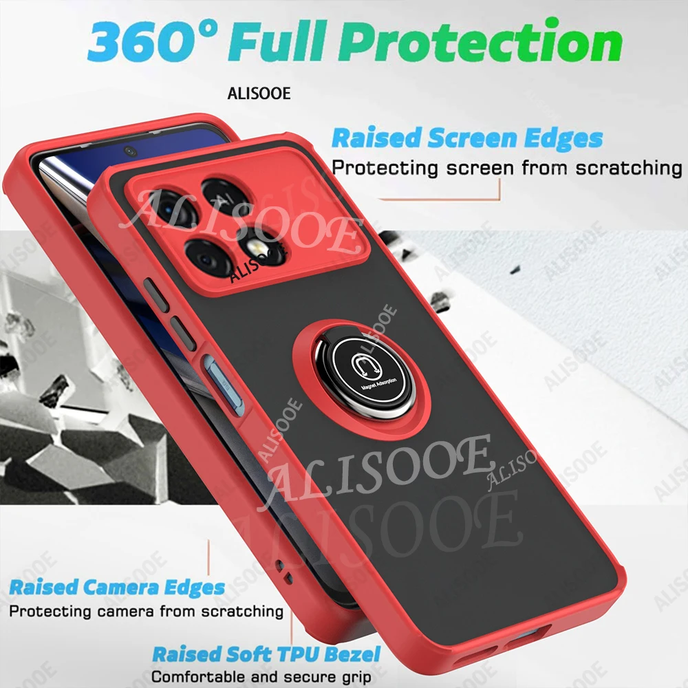Kickstand Armor Ring Holder Protective Case - Shockproof Cover