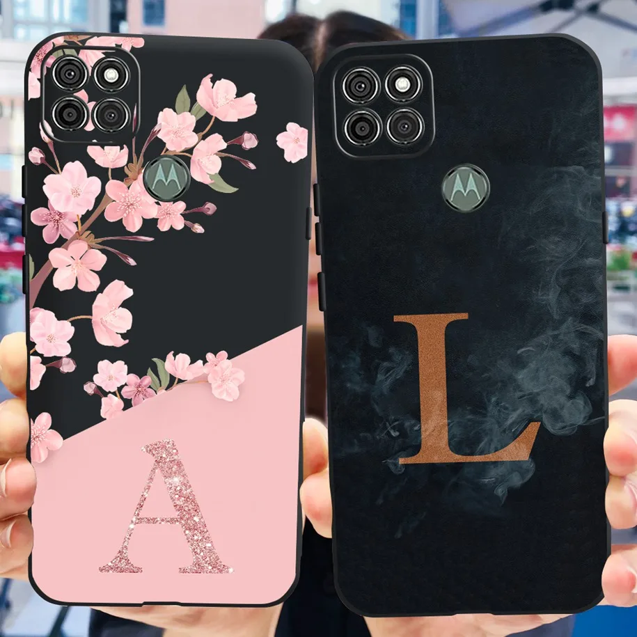 Per Motorola Moto G9 Power Case Xt2091-3 Xt2091-4 Shockprood Cover Cute A Z Letters Soft Silicone Coque Per Moto G9 Power Bumper