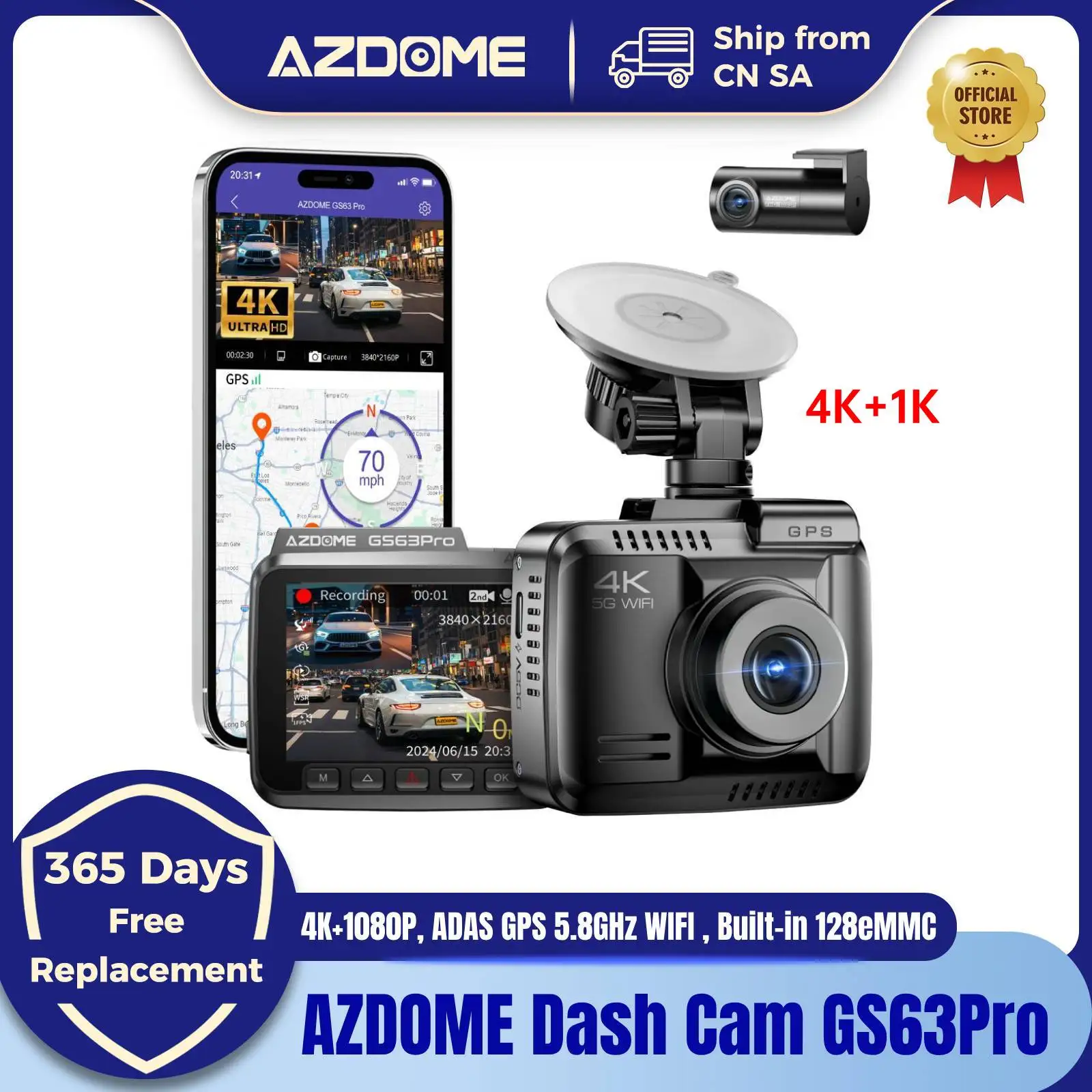 Azdome Gs63h Azdome Dash Cam Gs Pro AZDome GS63H Pro True 4K 2CH