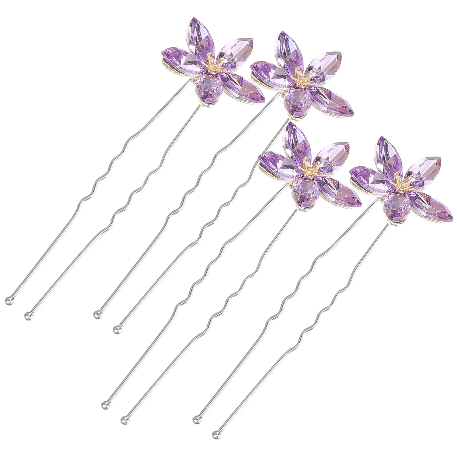 4 Pcs Bridesmaid Hair Accessories Wedding for up Jewelry Rhinestone Pins Alloy Bridal Headpieces