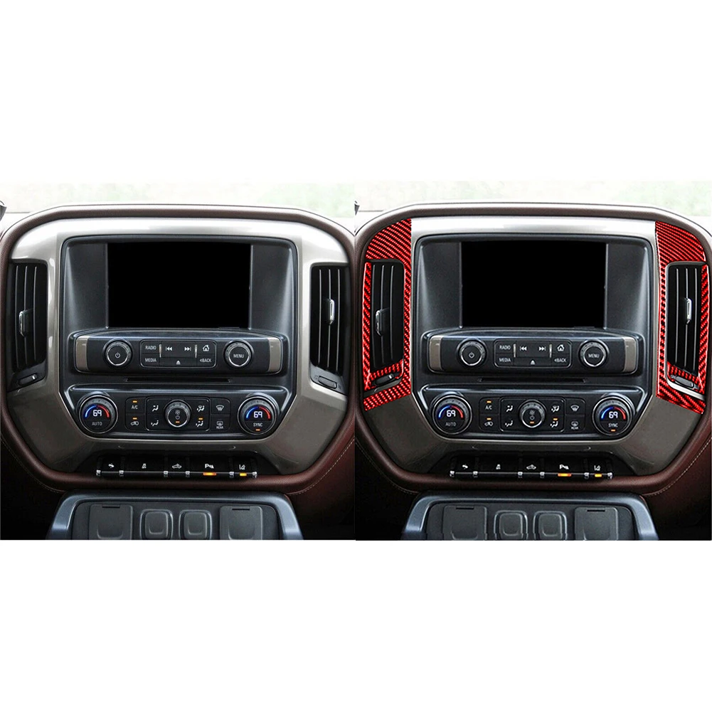 Chevrolet Thorold 1500/GMC Sierra 1500 2014-2018 용 자동차 인테리어 모조 탄소 섬유 장식 스티커 액세서리