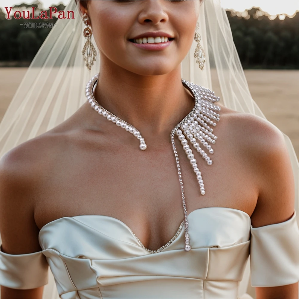 

YouLaPan Bride Wedding Pearl Necklace Tassel Freshwater Beads Women Dress Party Jewelry Accessories Elegant Bridal Gift HN04